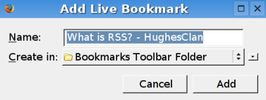 Add Live Bookmark