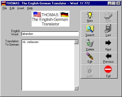 THOMAS: The English-German Translator Screenshot